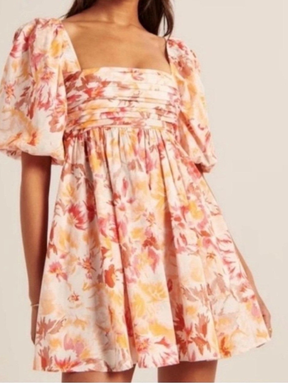 Abercrombie and Fitch Emerson floral puff sleeve dress